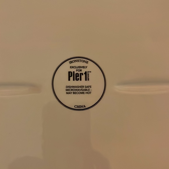 Pier 1 Ironstone raise textured platter, Dishwasher safe and microwaveable. - Picture 3 of 6
